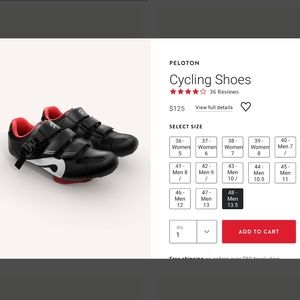 NEW Peloton Bike Bike+ shoes MEN 48 (13.5)